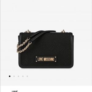 MOSCHINO JACQUARD LOGO SHOULDER BAG
